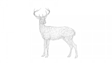 wire deer art 3D printing model, file, printable design, 3d print, Deer 3d print model - Mito3D