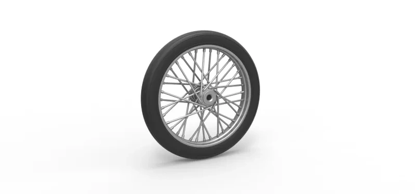 wire wheel of vintage dragster scale 1 25 3d printing model - threeding tags toy printable print oldschool scaled wirewheel spokewheel dragsterwheel 3d print model - Mito3D