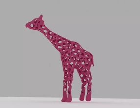 filaire girafe 3d impression modèle trio décoration animal mammifère 3d print model - Mito3D