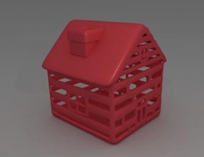 wired house art 3D printing model, file, printable design, 3d print, house, home, building, decoration 3d print model - Mito3D