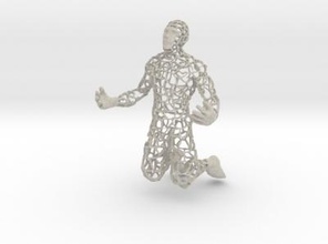 wired man phone holder electronic & technology 3D printing model, file, printable design, 3d print, wired, voronoi, man, holder, phone, smartphone, iphone 3d print model - Mito3D