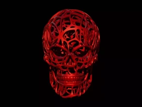 filaire crâne 3d impression modèle trio tête monstre mal 3d print model - Mito3D