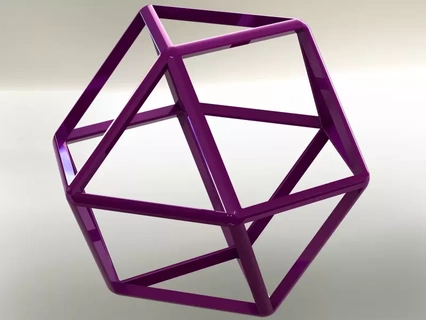 wireframe cuboctaedro 3d impressão modelo arte matemática modelado geométrico matemático formas trabalhos decoração padronizar Projeto arquimediano 3d print model - Mito3D