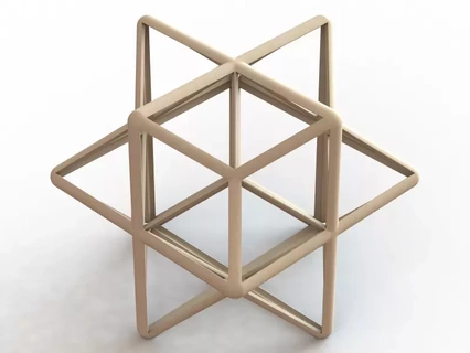 wireframe forma stellazione romboidale dodecaedro 3d stampa modello arte geometria matematica matematico forme poliedro decorazione 3d print model - Mito3D