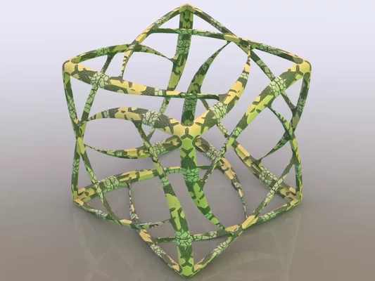 estructura metálica forma geométrico complejo cubo 3d impresión modelo trío etiquetas diseño esculturas deco resumen objetos concepto formas arte conceptual abstracción cubitos patrón complejidad 3d print model - Mito3D