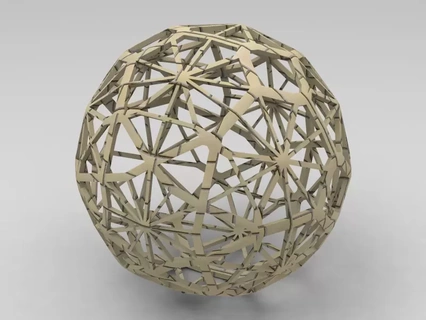 wireframe geométrico lapidado esfera 3d impressão modelo arte geometria matemática modelado matemático formas trabalhos decoração padronizar Projeto 3d print model - Mito3D