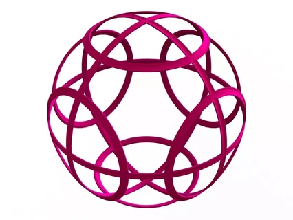 tel kafes şekil geometrik petank top 3d baskı model geometri matematik şekilli matematiksel Sanat şekiller Desen tasarım diğerleri 3d print model - Mito3D