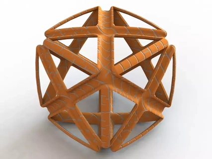 Drahtmodell gestalten geometrisch Würfel 3d Drucken Modell Kunst Geometrie Mathematik geformt mathematisch Formen Muster Design 3d print model - Mito3D