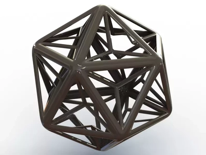 wireframe shape great dodecahedron 3d printing model geometry math shaped geometric mathematics mathematical art shapes mathematic geometrical pattern design others 3d print model - Mito3D