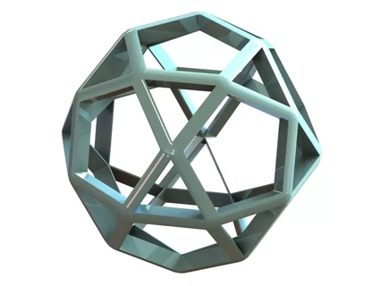 wireframe forma icosidodecaedro 3d stampa modello geometria matematica geometrico matematico arte forme design archimede angoli 3d print model - Mito3D