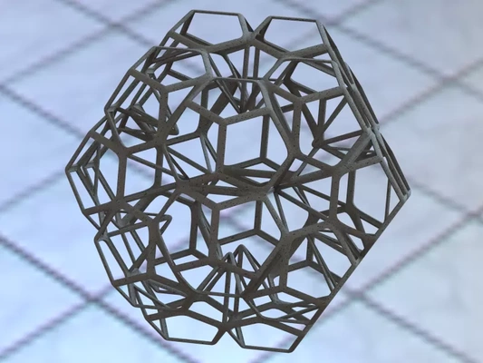 wireframe forma penta fiocco dodecaedro 3d stampa modello treding tag matematica frattali palla forme matematico pentagonale arte poliflakes sierpinski frattale 3d print model - Mito3D