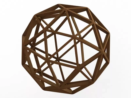 wireframe pentakis dodecaedro 3d impressão modelo geometria matemática modelado geométrico matemático arte formas padronizar Projeto 3d print model - Mito3D