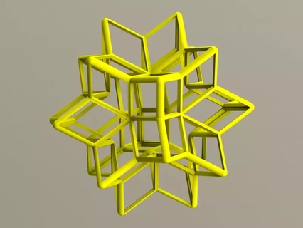 wireframe rômbico hexecontahedron 3d impressão modelo arte geometria matemática modelado matemático geométrico formas trabalhos decoração padronizar 3d print model - Mito3D