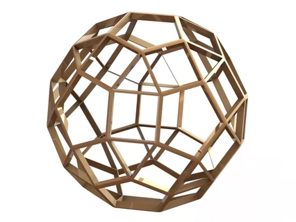 wireframe forma rhombicosidodecahedron 3d stampa modello arte matematica geometrico matematico forme decorazione design archimede 3d print model - Mito3D