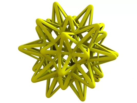 wireframe shape stellated truncated icosahedron 3d printing model - threeding tags star shaped symbol geometry art symbols shapes polyhedron regular design forms stellation polyhedra polyhedral icosahedral 3d print model - Mito3D