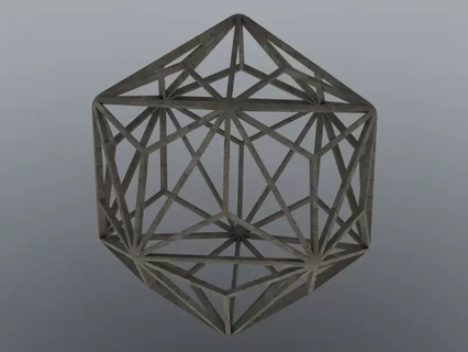 wireframe shape triakis icosahedron 3d printing model art geometry math shaped geometric mathematical shapes work mathematic geometrical decoration pattern design others 3d print model - Mito3D