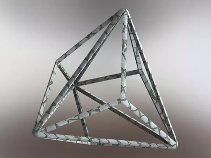 wireframe shape triakis tetrahedron 3d printing model art geometry math shaped geometric mathematics mathematical shapes mathematic geometrical pattern design others 3d print model - Mito3D