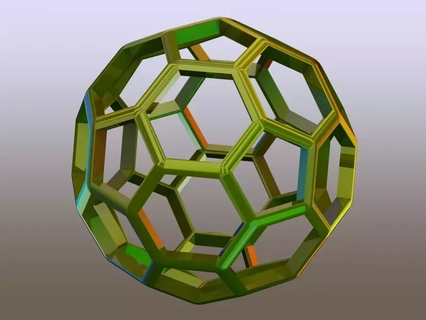 wireframe forma troncato icosaedro 3d stampa modello arte matematica matematico forme decorazione archimede 3d print model - Mito3D