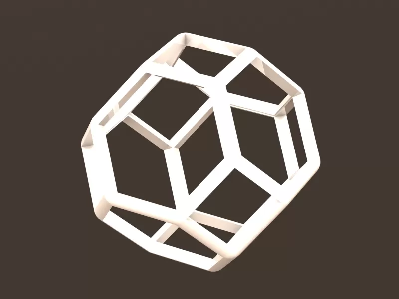 wireframe shape truncated octahedron 3d printing model - threeding tags art geometry math shaped mathematics mathematical shapes work mathematic polyhedron decoration 3D print model - Mito3D