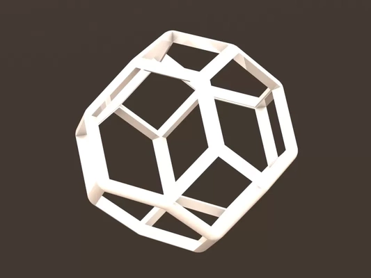 wireframe shape truncated octahedron 3d printing model - threeding tags art geometry math shaped mathematics mathematical shapes work mathematic polyhedron decoration 3d print model - Mito3D