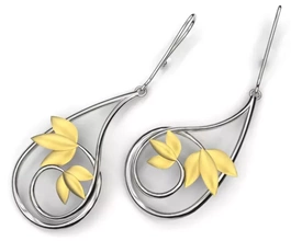 wirework earrings 3d printing model - threeding filligree drop 3d print model - Mito3D