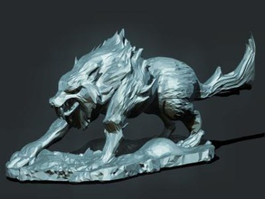 wolf art 3D printing model, file, printable design, 3d print, wolf,animal,mammal,wild,wolves,fury 3d print model - Mito3D