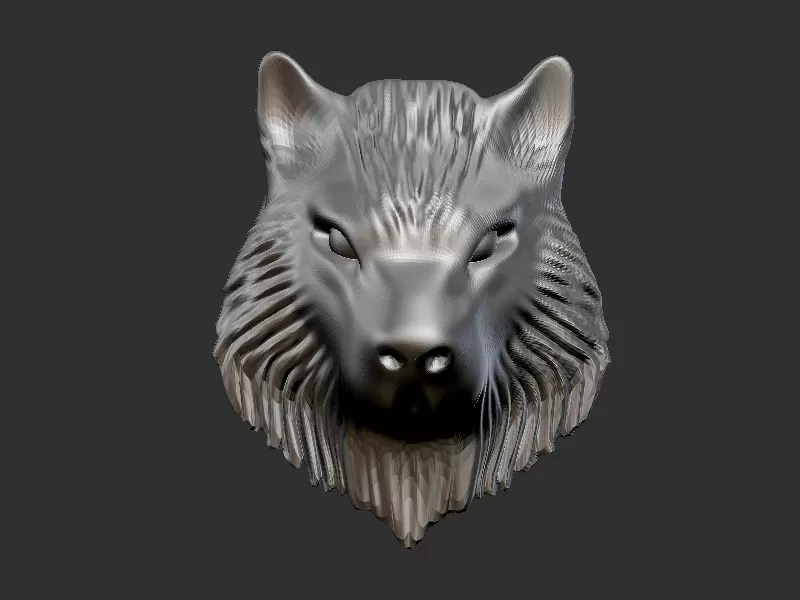 lobo cabeza 3d impresión modelo trío 3D print model - Mito3D