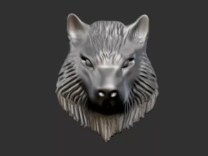 wolf head 3d printing model - threeding 3d print model - Mito3D