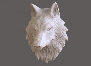 lupo testa scultura arte selvaggio animale 3d print model - Mito3D
