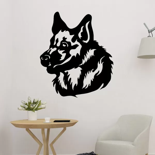 wolf head wall art 3d printing model animal decor 2d sticker decoration 3D print model - Mito3D