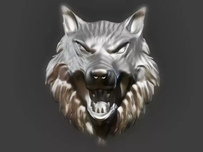 Wolfhead 3d baskı model üçleme dekorasyon hayvan baş Kurt köpek 3d print model - Mito3D