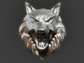 wolfhead art 3D modèle d'impression, l'impression fichier, imprimable modèle, en de conception, d'impression 3d, wolfhead, du loup, la tête, animal, chien, décoration 3d print model - Mito3D