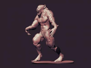 wolfman toys games & hobby 3D printing model, file, printable design, 3d print, wolf, animal, monster,creature,wolfman,movie,terror 3d print model - Mito3D