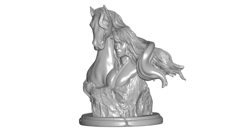 Kadın at heykel 3d baskı model üçleme 3D print model - Mito3D