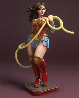 maravilha mulher 3d modelo impressão arte escultura fêmea ventilador decoração nerd Super heroi print colecionável Forte limitado herói justiça Amazonas icônico 3d print model - Mito3D