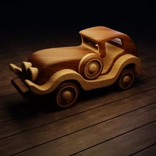 hölzern Baby Auto 3d Drucken Modell dreiding Kunst Skulptur Spielzeug Dekor 3d print model - Mito3D