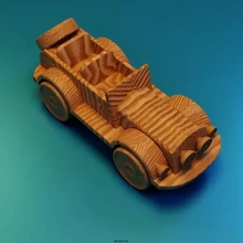 ahşap araba 3d baskı model üçleme Sanat heykel oyuncak 3d print model - Mito3D