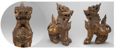 leão de madeira tailândia a arte 3D modelo impressão, impressão arquivo design, 3d, madeira, leão, tailândia, art 3d print model - Mito3D