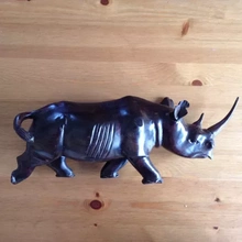 madeira rinoceronte africano figura 3d impressão modelo trio arte 3d print model - Mito3D