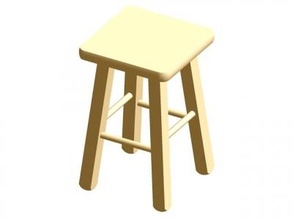 wooden stool 29 cm 455 office & garden 3d print model - Mito3D