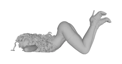 trabajando postura cortesana 3d impresión modelo trío niña 3d print model - Mito3D