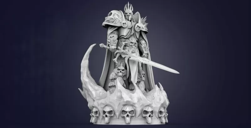 ira lich rei colecionável 3d impressão modelo arte estatueta escultura estátua presente Admirador decoração nerd print memorabilia warcraft jogador comunidade garota lichking Lich 3D print model - Mito3D