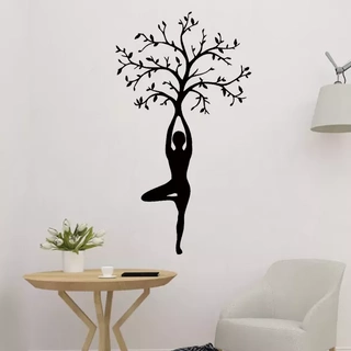 yoga méditation arbre mur art 2d 3d impression modèle symbole Zen décoration ying yang yin décor mesure 3d print model - Mito3D