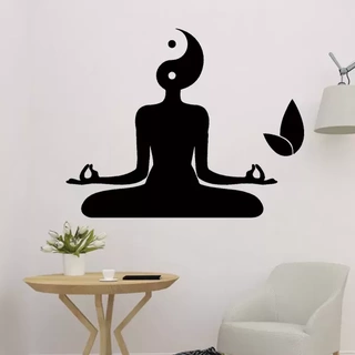 yoga meditazione parete arte 2d 3d stampa modello simbolo zen decorazione ying yang Yin Yang arredamento misurazione 3d print model - Mito3D