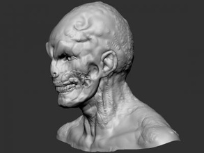 zombie head art 3D printing model, file, printable design, 3d print, zombie,head,monster,evil,art 3d print model - Mito3D