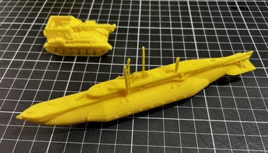 1-100 x-craft mini submarine - wargaming3d miniature wargamming 3d print model - Mito3D