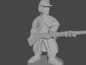 10 & 15 civil war infantry greatcoats bayonets raised - wargaming3d 28mm miniature 3d print model - Mito3D