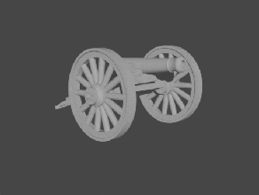 10 & 15mm civil war 6lb cannon - wargaming3d 28mm miniature 3d print model - Mito3D