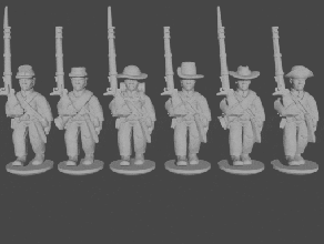 10 & 15mm civil war confederate infantry shell jackets marching pose 1 - wargaming3d 28mm miniature 3d print model - Mito3D
