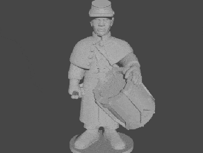 10 & 15mm civil war drummers greatcoats idle pose 1 - wargaming3d 28mm miniature 3d print model - Mito3D